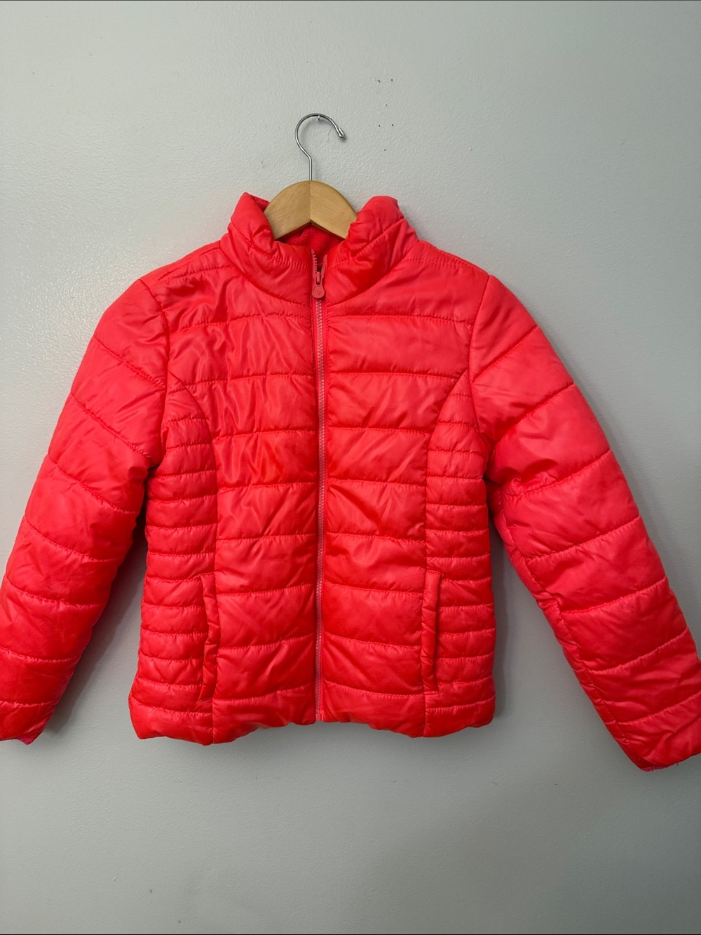 Justice Bright Red Quilted Puffer Jacket for Girls